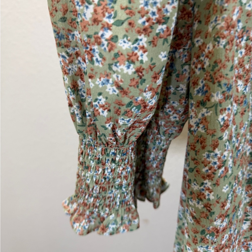 Altar'd State Floral Long Sleeve Dress with Button Detail - Picture 4 of 10